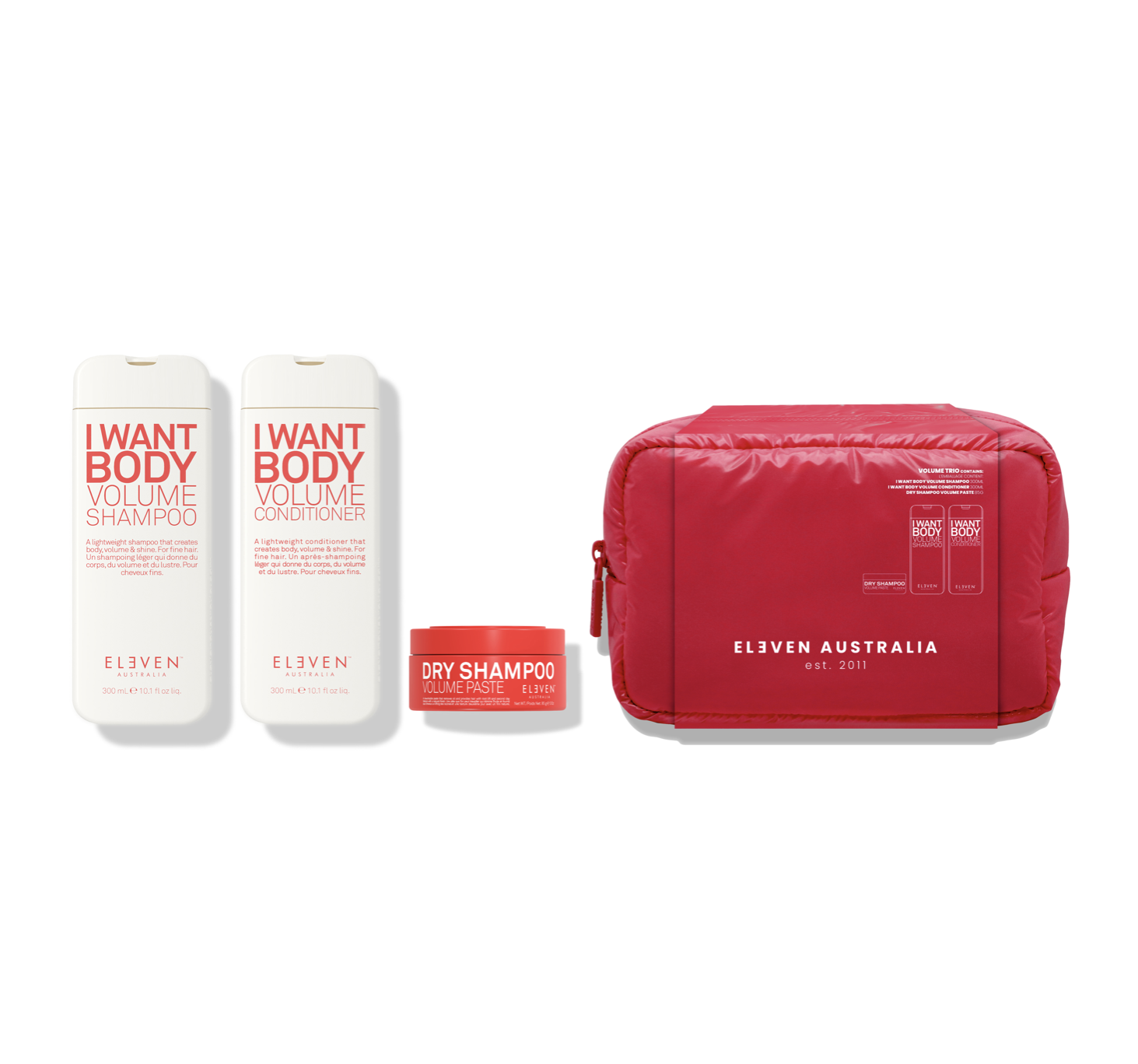 eleven australia cloud holiday volume trio, eleven australia volüümitooted, volüümiboost, volüümi komplekt, volüümišampoon, volüümipalsam, volum shampoo, volume series gift set