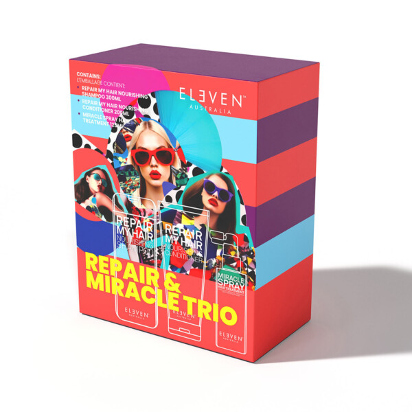 eleven australia, eleven australia kinkekomplekt, eleven taastav šampoon ja palsam, kuumakaitse, päikesekaitse, miracle juuksehooldus, eleven miracle juuksehooldus