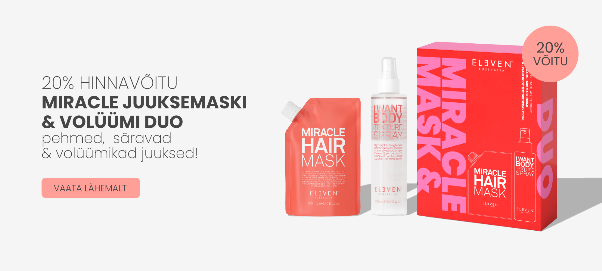 ELEVEN Australia Miracle juuksemaski ja volüümitoodete duo
